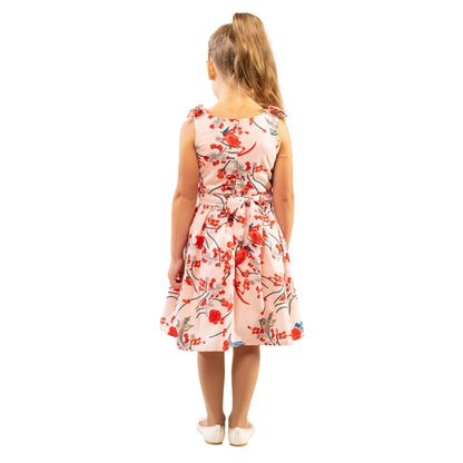 Girls Kids Vintage Style Shoulder Bow Dresses sizes from Bird Print - Available in 3 Colors