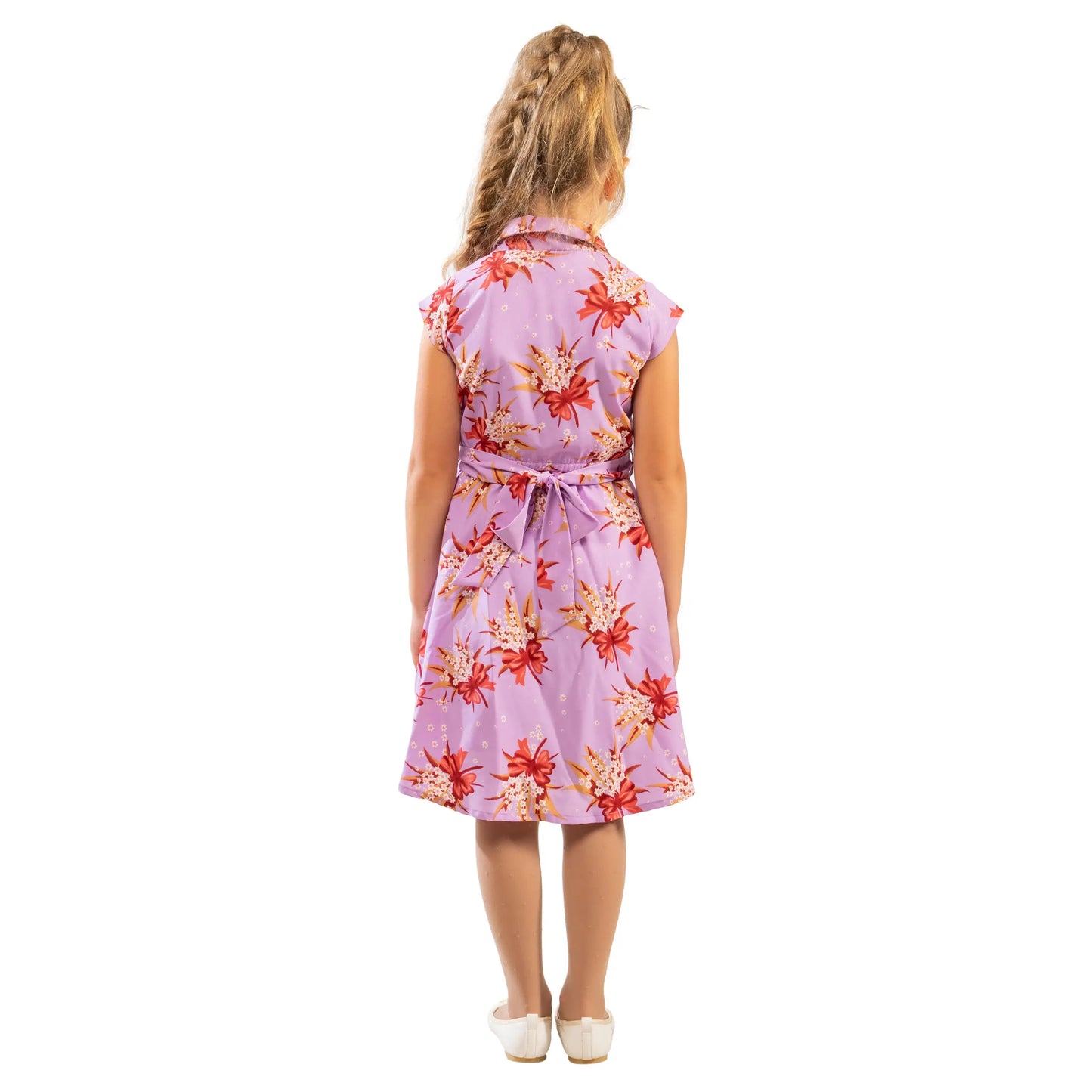 Girls Kids Vintage Style Collared Button down Dresses Butterfly Print - Available in 3 Colors