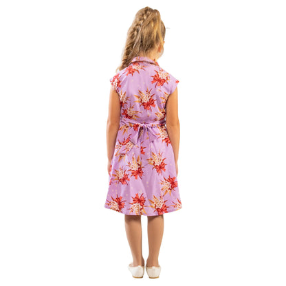 Girls Kids Vintage Style Collared Button down Dresses Butterfly Print - Available in 3 Colors