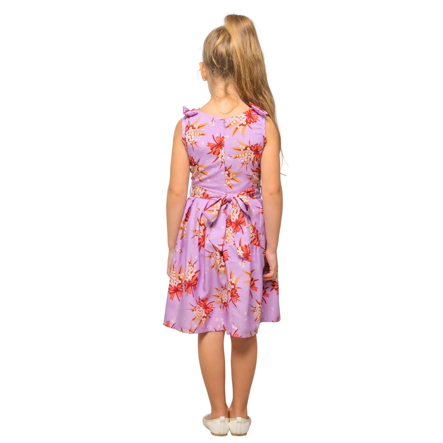 Girls Kids Vintage Style Shoulder Bow Dresses sizes from Butterfly Print - Available in 3 Colors