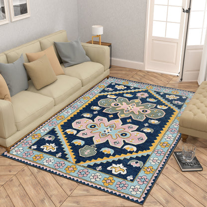 Premium Hand-Tufted Rug Made of 100% Wool  - Lotus Bloom - 4x6 Feet