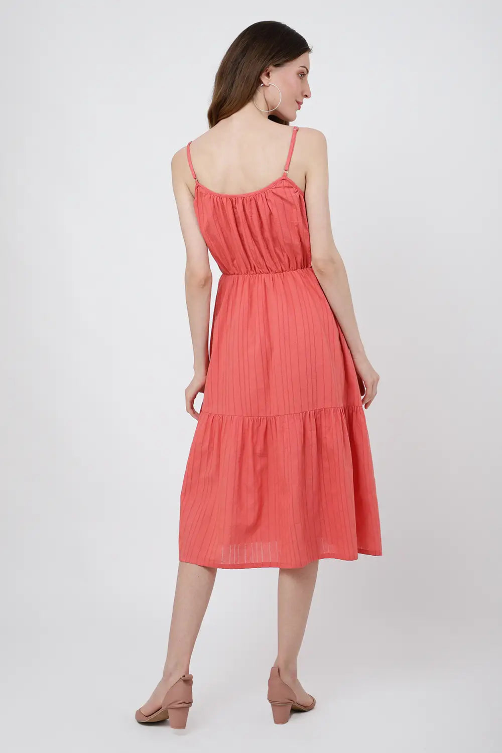 Women's Casual Dresses Tie-up Detail In The Front Cute Midi Flowy Dresses for Women - 118-Royal Pink, X-Small to 3XL