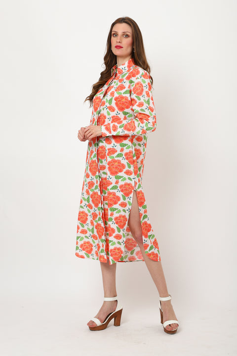 Cotton Elegant Collared Dress with Full Sleeves- MOQ 10 Pcs