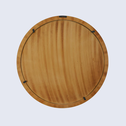 24" Round White & Black Geometric Triangle Pattern Wall Mirror