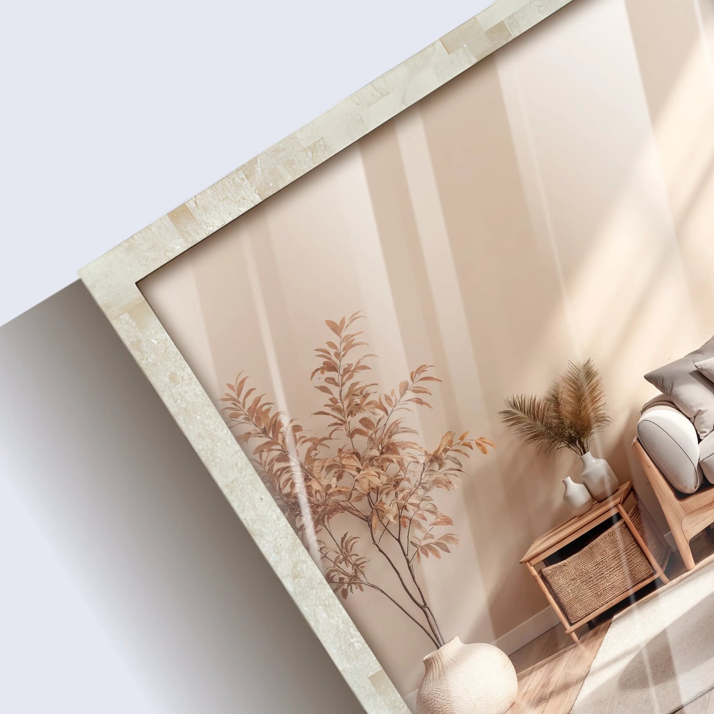 26x24 Rectangular Mirror Ivory Resin Inlay Frame