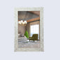 30x20" Rectangular Mother of Pearl & Resin Inlay Wall Hanging Mirror - White, Grey