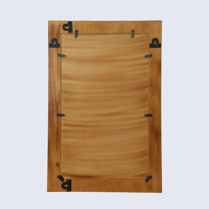 30x20" Rectangular Mother of Pearl & Resin Inlay Wall Hanging Mirror - White, Grey