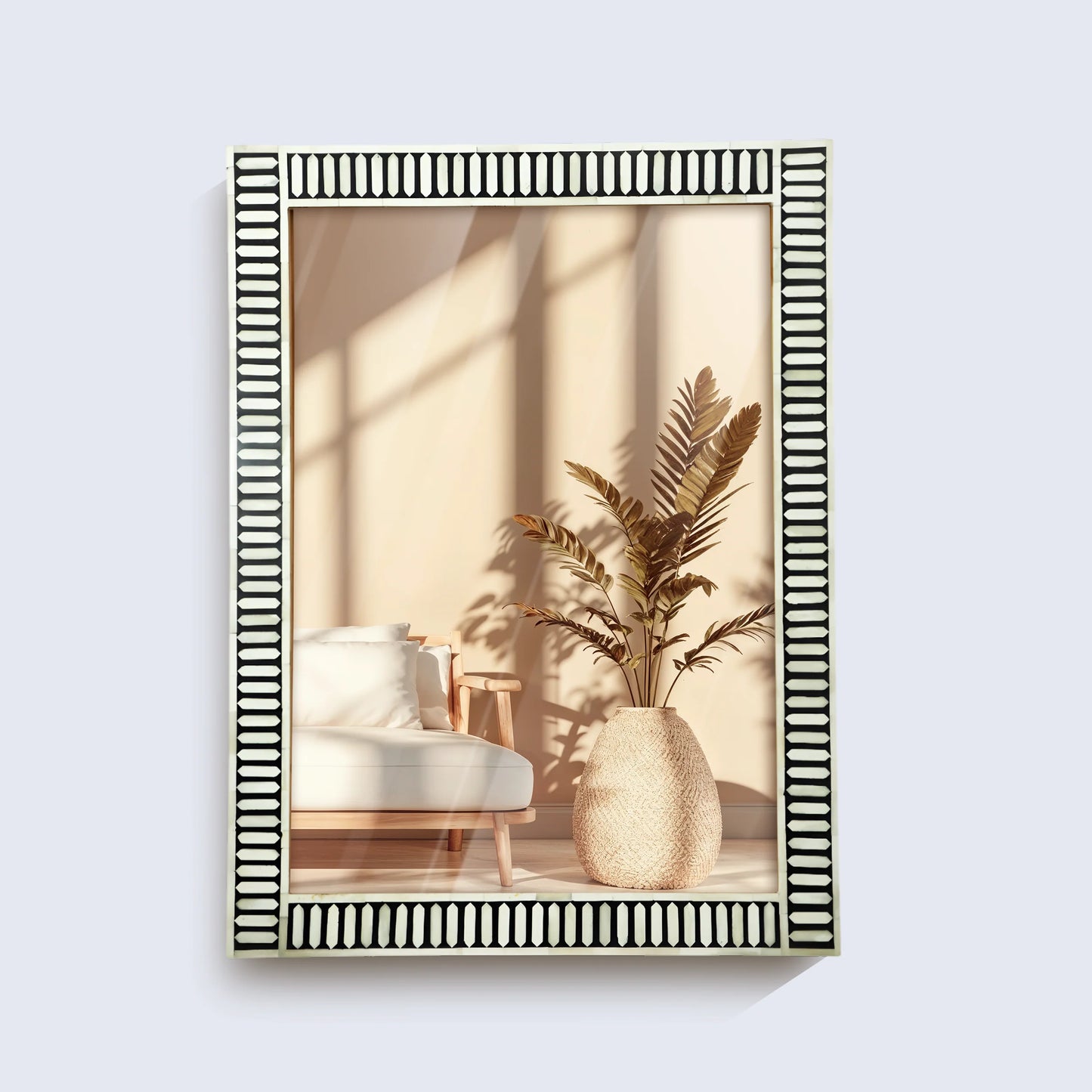 Handmade Bone & Resin Inlay Wall Hanging Mirror Frame – 40x30