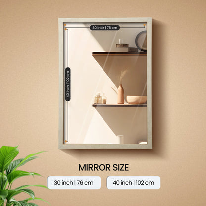 38x25” Light Peach Checkered Resin Inlay Decorative Wall Mirror