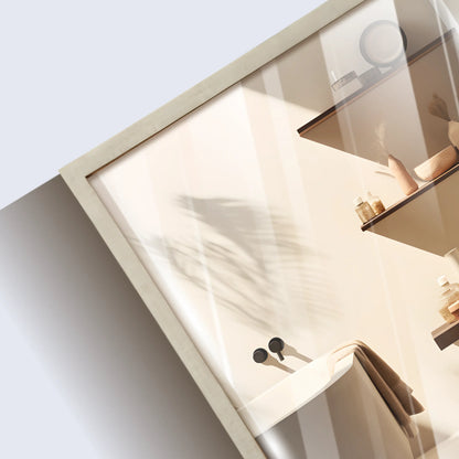 38x25” Light Peach Checkered Resin Inlay Decorative Wall Mirror