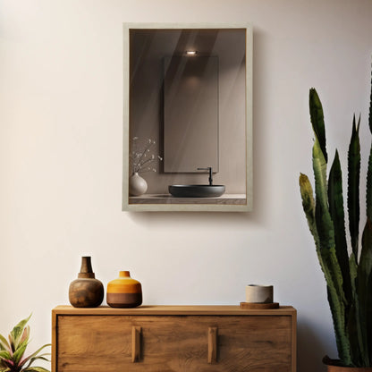 38x25” Light Peach Checkered Resin Inlay Decorative Wall Mirror