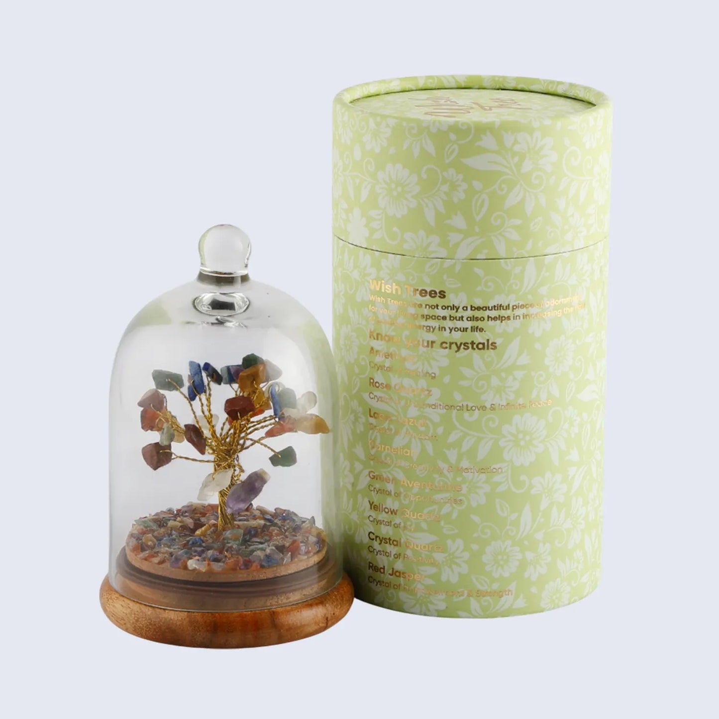 Healing Crystal Tree Rainbow with Dome - Multicolor