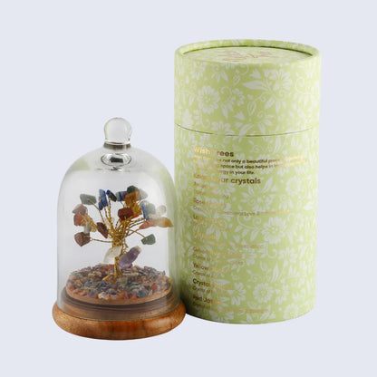 Healing Crystal Tree Rainbow with Dome - Multicolor