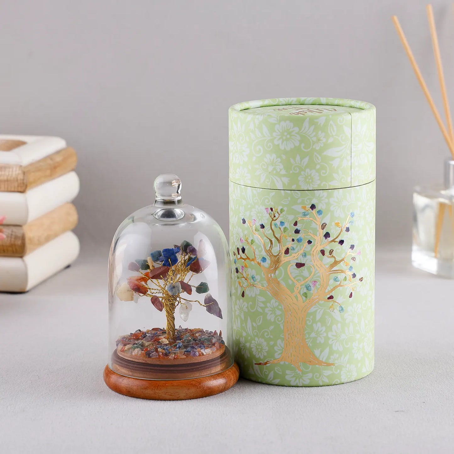 Healing Crystal Tree Rainbow with Dome - Multicolor