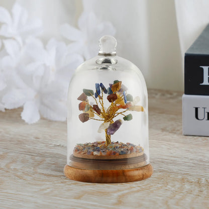 Healing Crystal Tree Rainbow with Dome - Multicolor