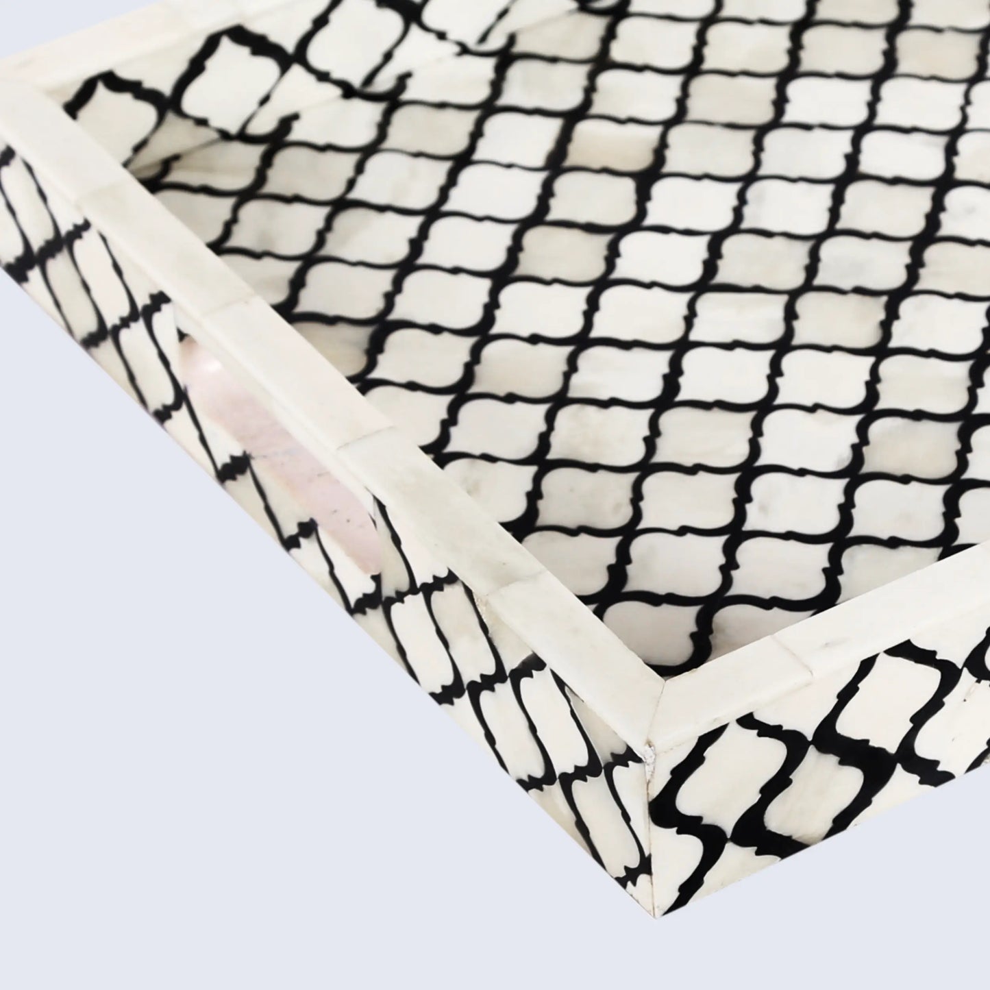 Decorative Tray Moroccan Pattern Black & White- Available in 3 Sizes