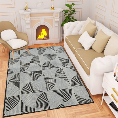 Premium Hand-Tufted Rug Made of 100% Wool  - Mono Loops - 4x6 Feet