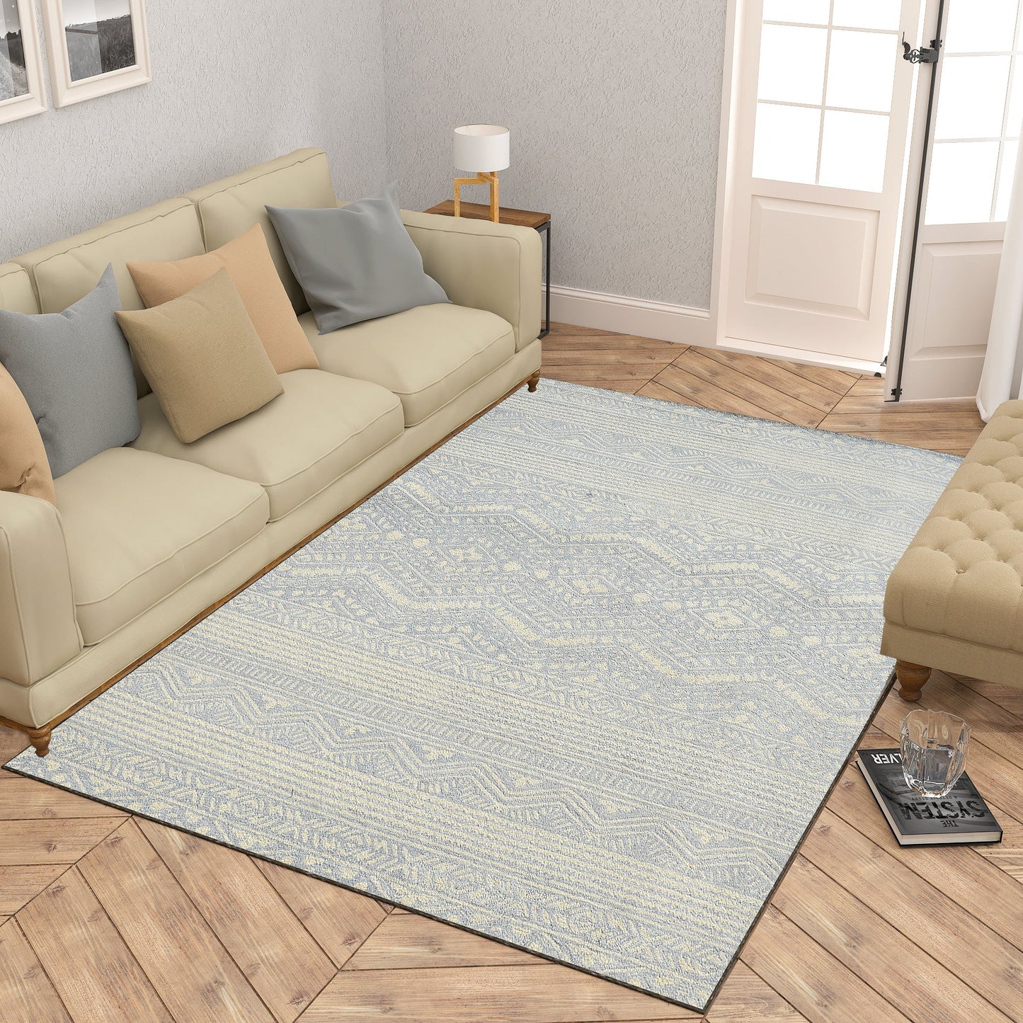 Premium Hand-Tufted Rug Made of 100% Wool  - Morning Mist - 6x9 Feet