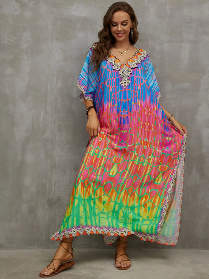 Tropical Kaftan Summer Dresses Multicolor, S-3XL