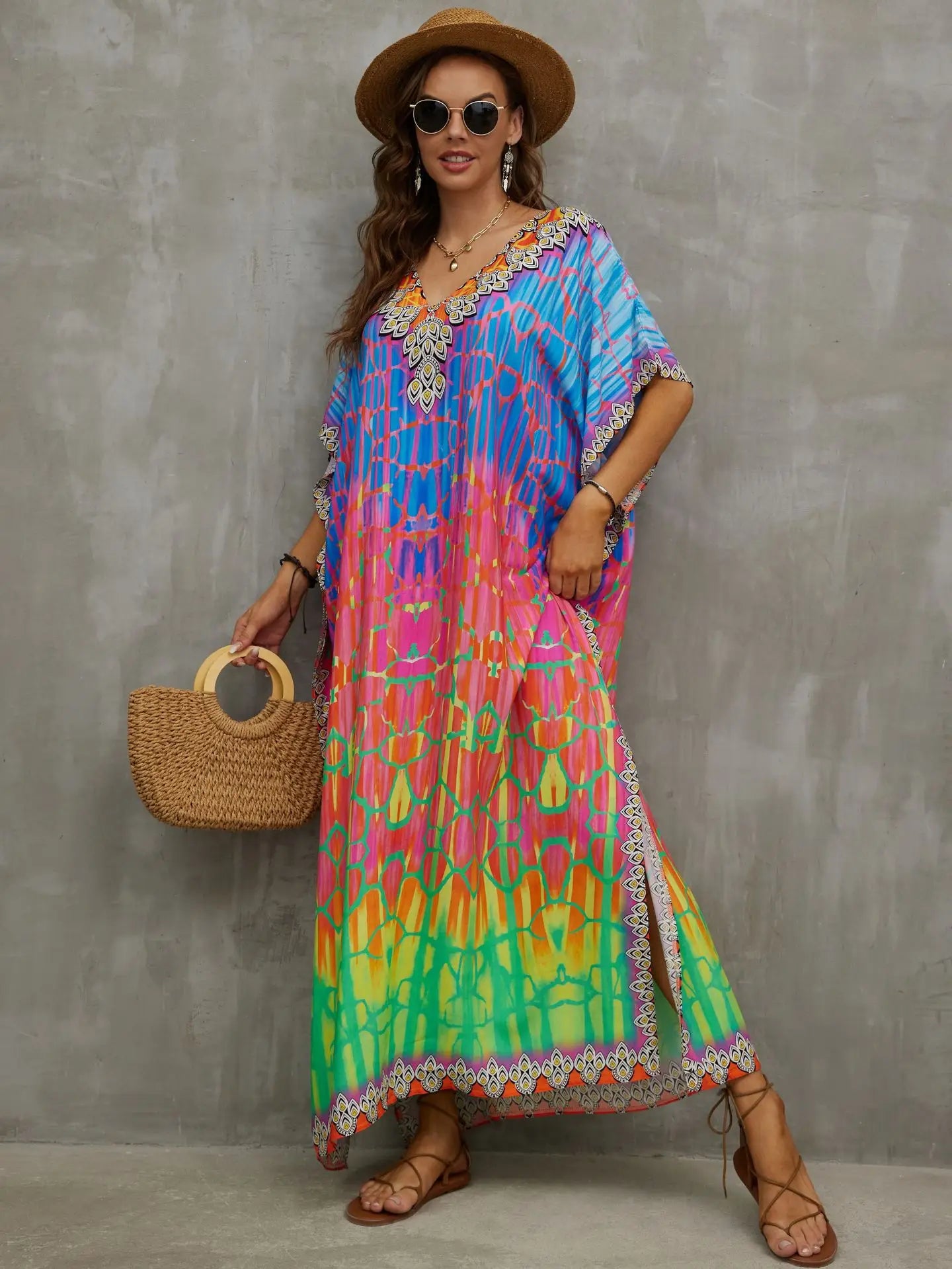 Tropical Kaftan Summer Dresses Multicolor, S-3XL