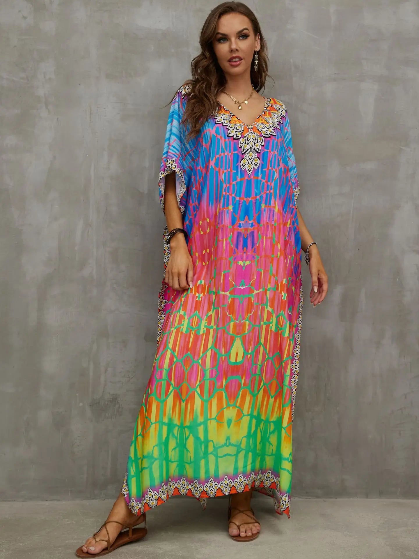 Tropical Kaftan Summer Dresses Multicolor, S-3XL