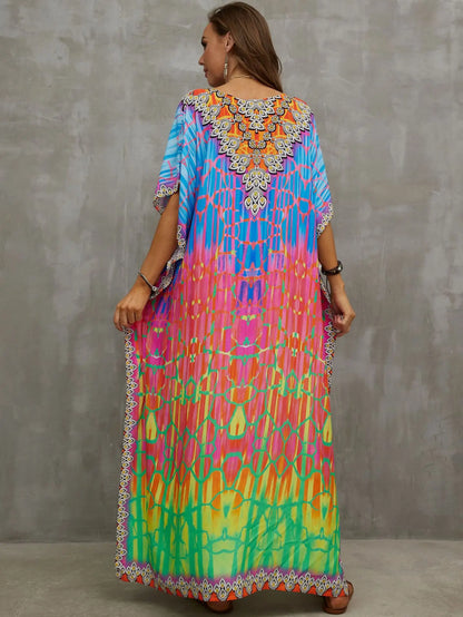 Tropical Kaftan Summer Dresses Multicolor, S-3XL