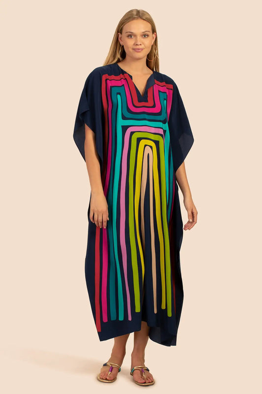 Kaftan Summer Dresses Split Neckline - Black , S-3XL