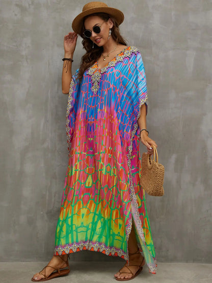 Tropical Kaftan Summer Dresses Multicolor, S-3XL