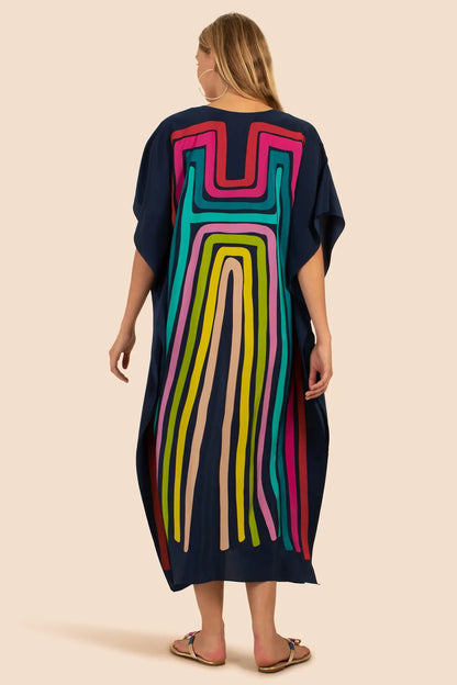 Kaftan Summer Dresses Split Neckline - Black , S-3XL