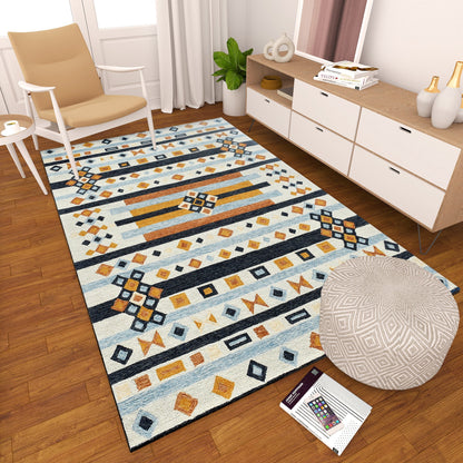 Premium Hand-Tufted Rug Made of 100% Wool  - Ojo De Dios - 6x9 Feet