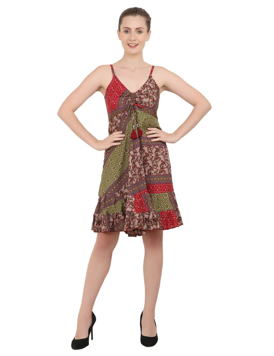 Women's Bohemian Inspired Casual Top Short Dresses in Two Sizes (P325)