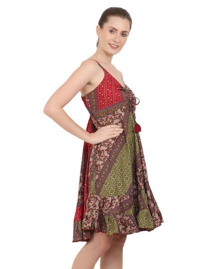 Women's Bohemian Inspired Casual Top Short Dresses in Two Sizes (P332)