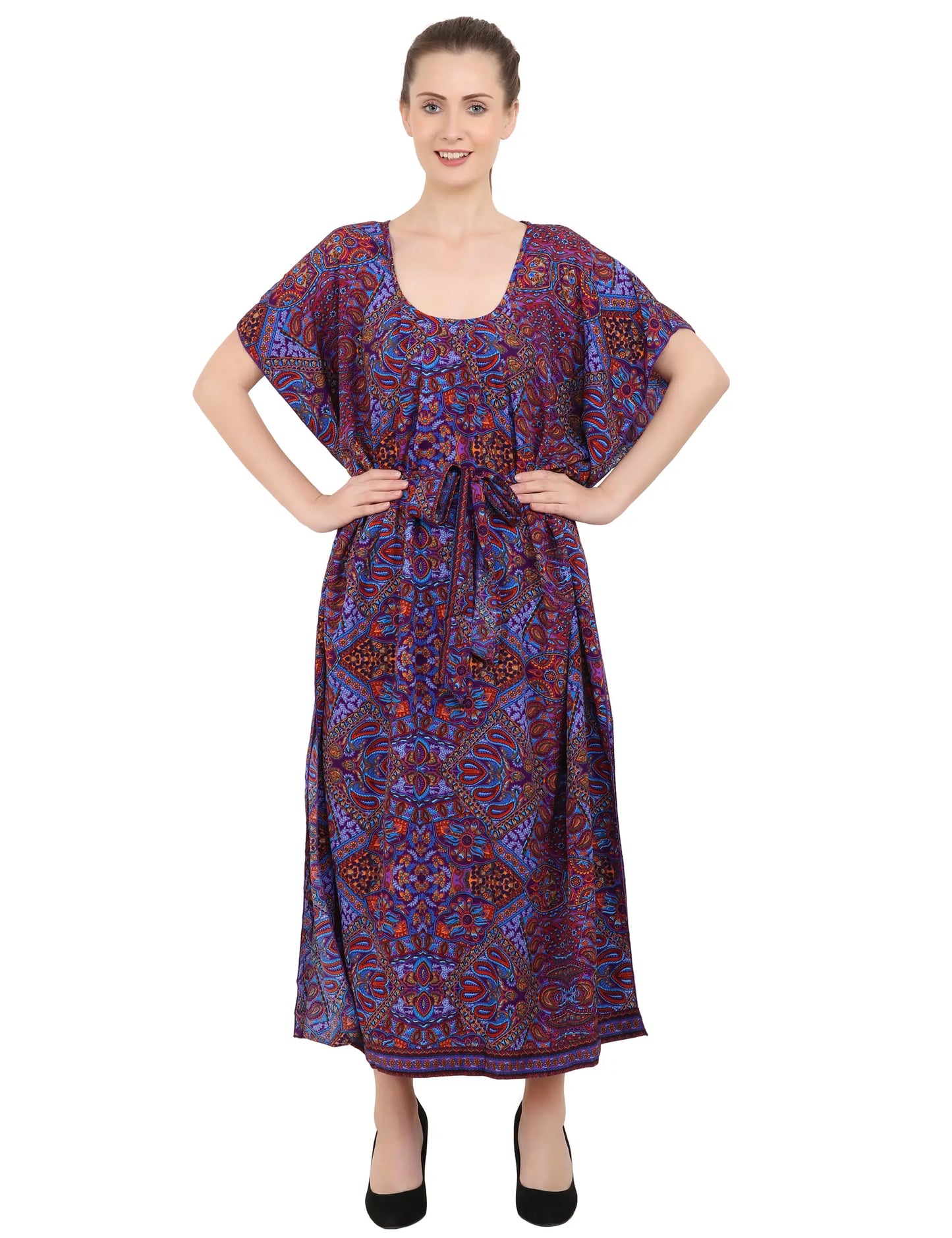 Ethnic Inspired Prints Women's Kaftan Dresses - One Size (P82)