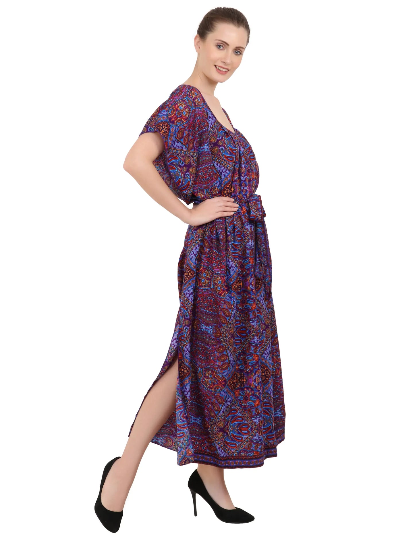 Ethnic Inspired Prints Women's Kaftan Dresses - One Size (P82)