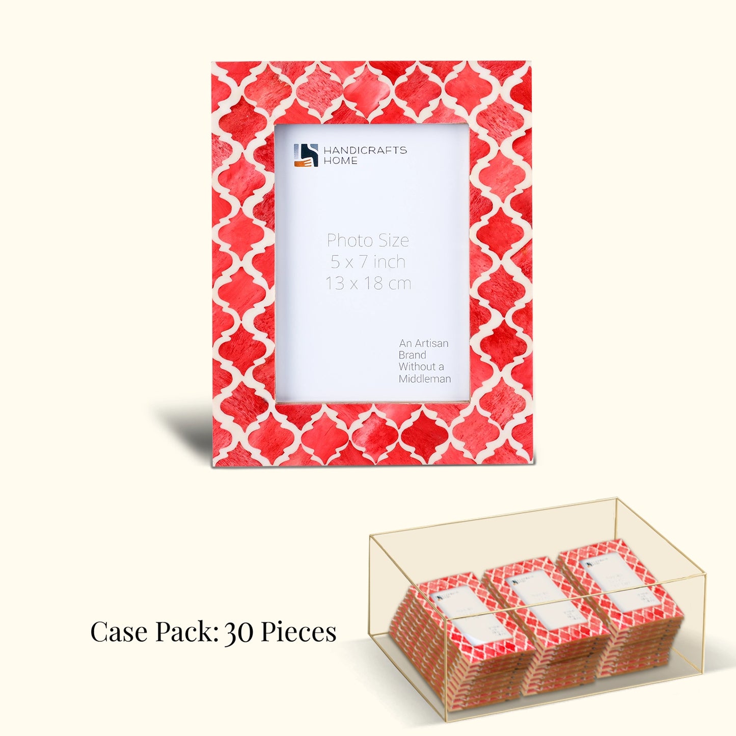 Decorative Picture Frames Red & White, 5x7, Pack of 30