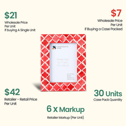 Decorative Picture Frames Red & White, 5x7, Pack of 30