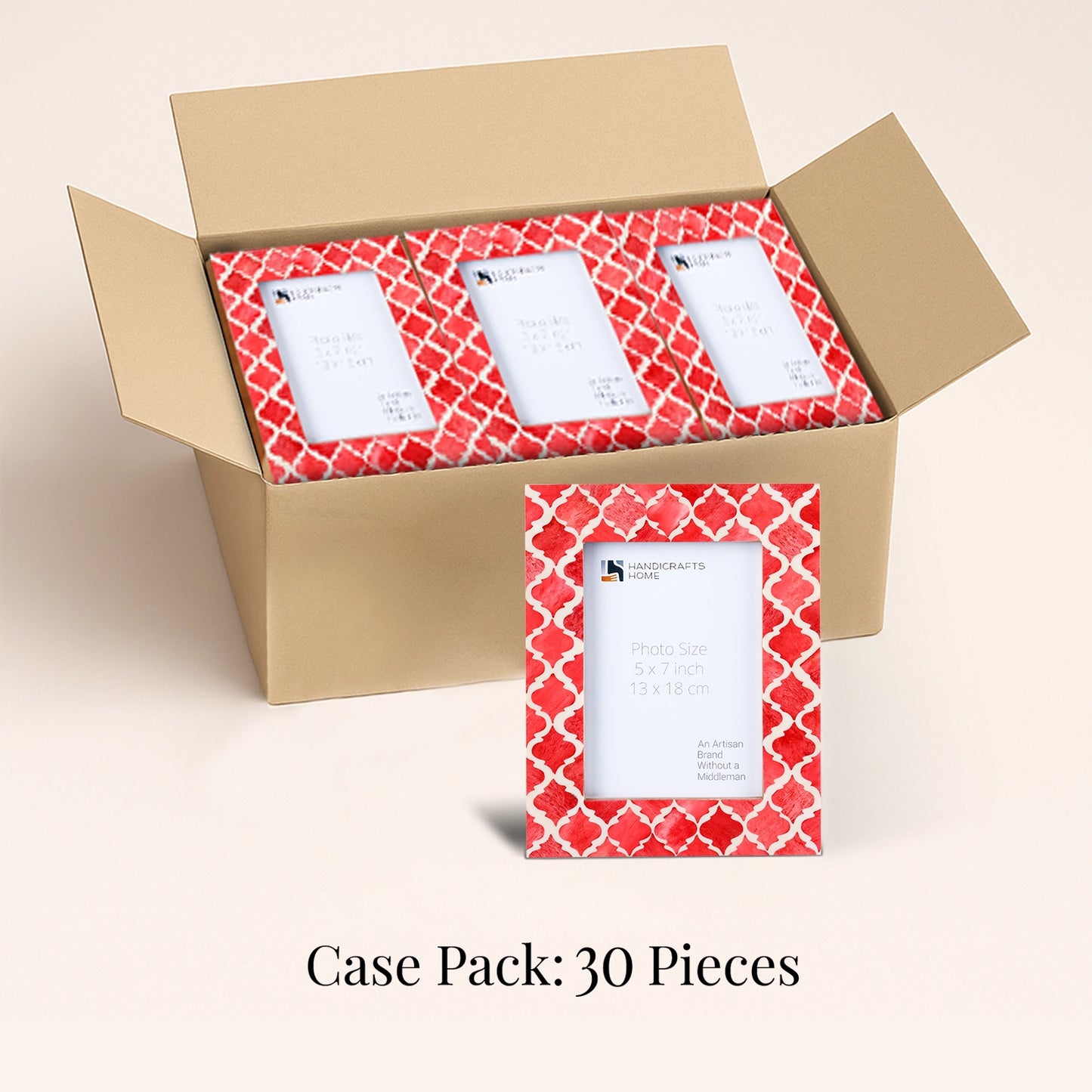 Decorative Picture Frames Red & White, 5x7, Pack of 30