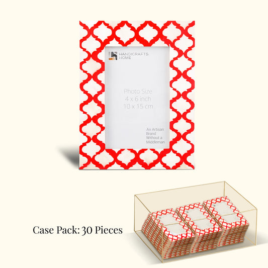 Decorative Picture Frames White & Red, 4x6, Pack of 30