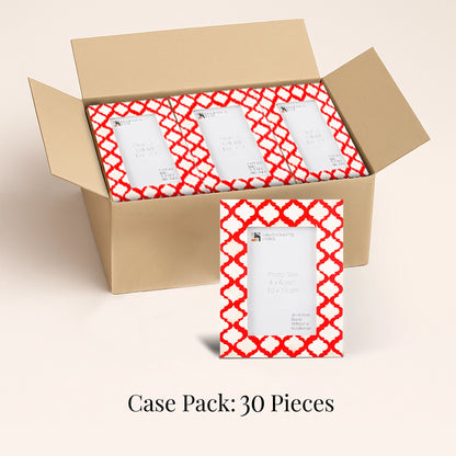 Decorative Picture Frames White & Red, 4x6, Pack of 30