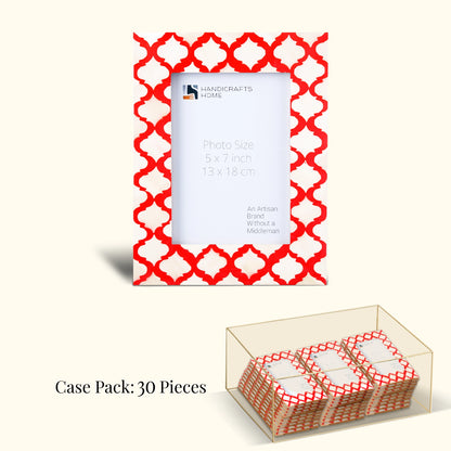 Decorative Picture Frames White & Red, 5x7, Pack of 30