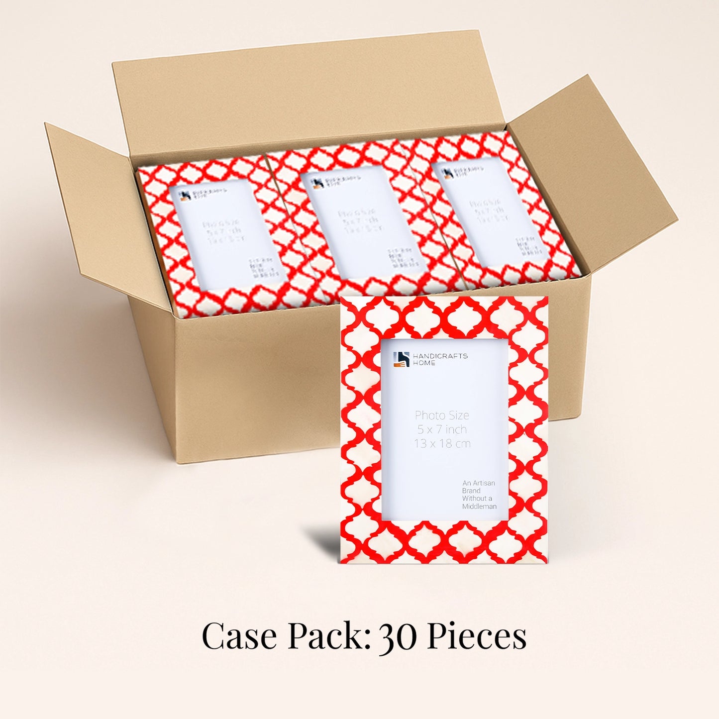 Decorative Picture Frames White & Red, 5x7, Pack of 30