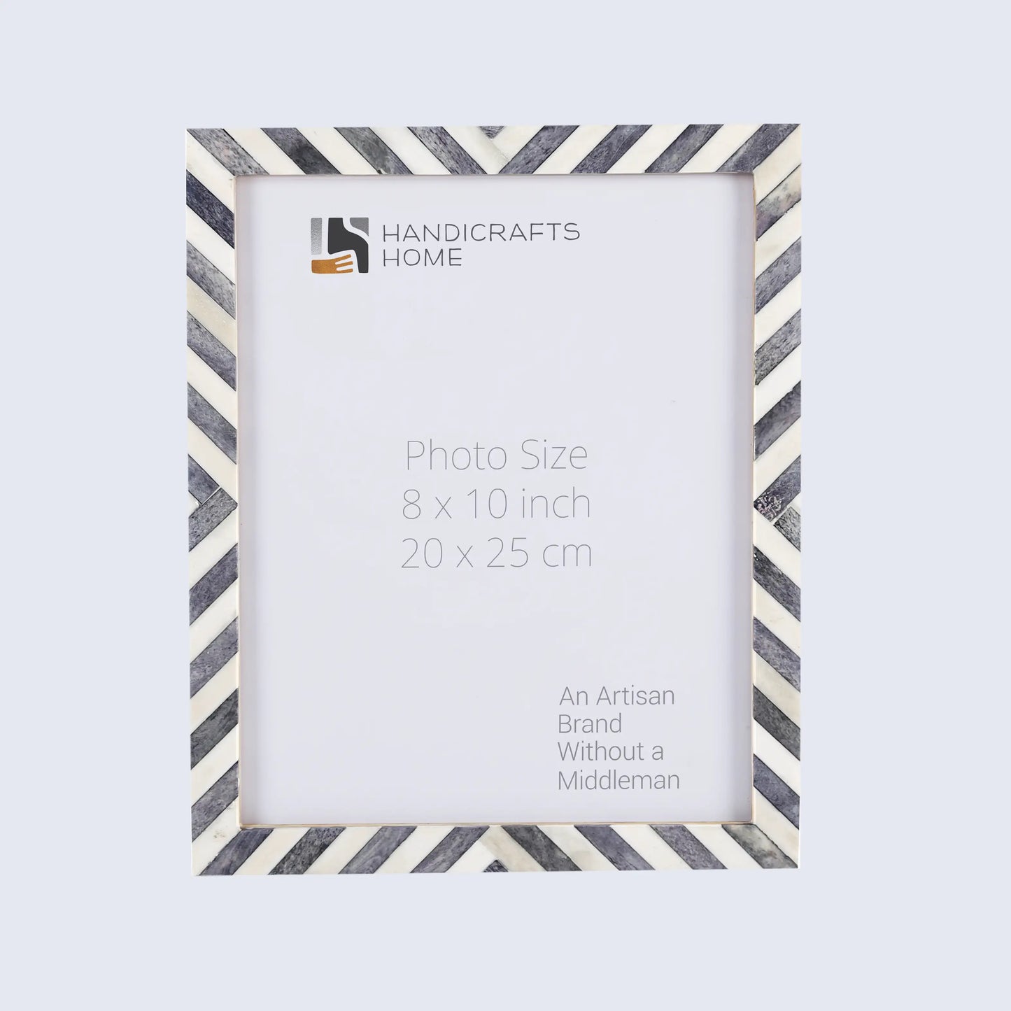 Chevron Pattern Picture Photo Frame Handmade Wall Hanging Decor Grey - Available in 3 Sizes