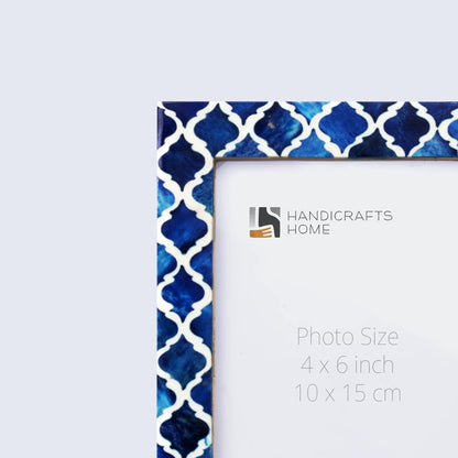 Moroccan Pattern Picture Frame Handmade Wall Hanging Decor Blue - Available in 31 Sizes