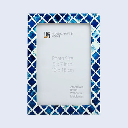 Picture Frames Moroccan Pattern Bone & Resin Inlay Collection in 27 Sizes, Blue – Wholesale picture frames