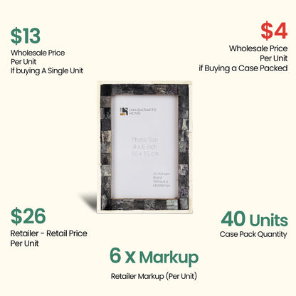 Decorative Picture Frames Gray & White, 4x6, Pack of 40