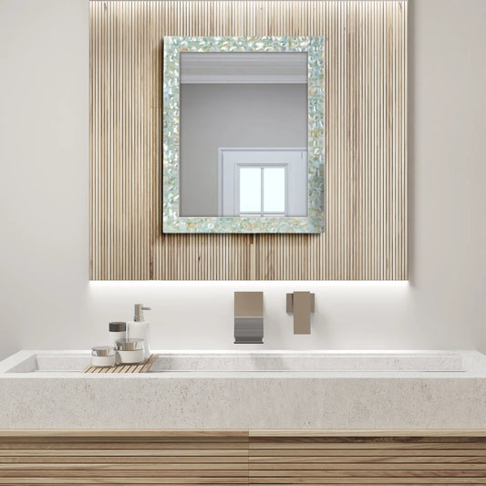 Make to Order Mother Of Pearl Green Mirror - Available in 8 Sizes