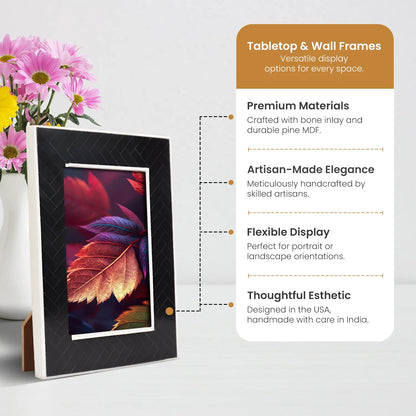 Black & White Resin Inlay Handmade Picture Frame – 4x6 & 5x7 – Wholesale picture frames