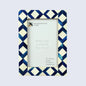 Blue & White Diamond Pattern Bone Inlay Picture Frame – 4x6 & 5x7