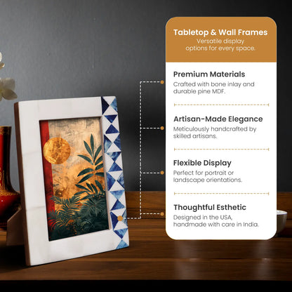 White & Blue Bone Inlay Picture Frame - 4x6 & 5x7 – Wholesale picture frames