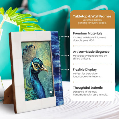 Plain White & Blue Bone Inlay Picture Frame - 4x6 & 5x7 – Wholesale picture frames